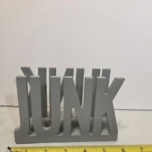 Source Unknown Gray Wooden JUÅNK Word Accent